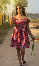 Load image into Gallery viewer, Floral off shoulder dress