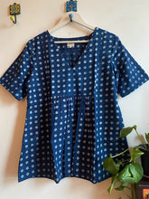 Load image into Gallery viewer, INDIGO PEPLUM TOP