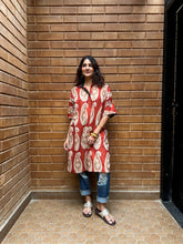 Load image into Gallery viewer, Laal Paisley Oversized Kurta