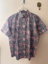Load image into Gallery viewer, Grey / pink floral cotton shirt