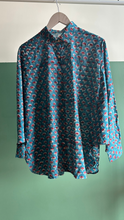 Load image into Gallery viewer, Blue ajrakh oversized shirt