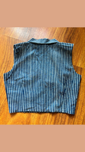 Load image into Gallery viewer, Indigo striped crop blouse