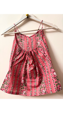 Load image into Gallery viewer, pink / green printed cotton criss cross top