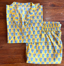 Load image into Gallery viewer, YELLOW PRINTED COTTON SLEEP WEAR
