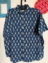 Load image into Gallery viewer, INDIGO PRINTED COTTON SHIRT