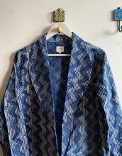 Load image into Gallery viewer, INDIGO CHEVRON SHAWL JACKET