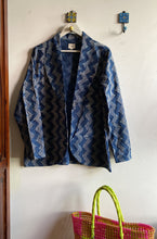Load image into Gallery viewer, INDIGO CHEVRON SHAWL JACKET