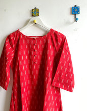 Load image into Gallery viewer, IKAT HANKERCHIEF HEM DRESS