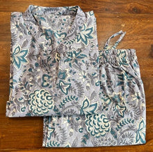 Load image into Gallery viewer, GREY / GREEN FLORAL COTTON SLEEP WEAR
