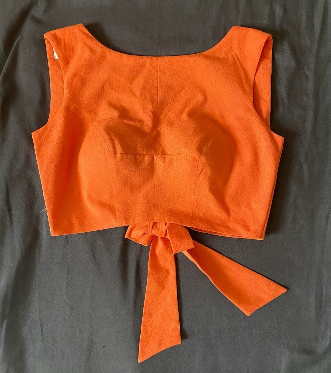 ORANGE SOLID BLOUSE