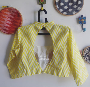 CHEVRON PRINTED COTTON BLOUSE