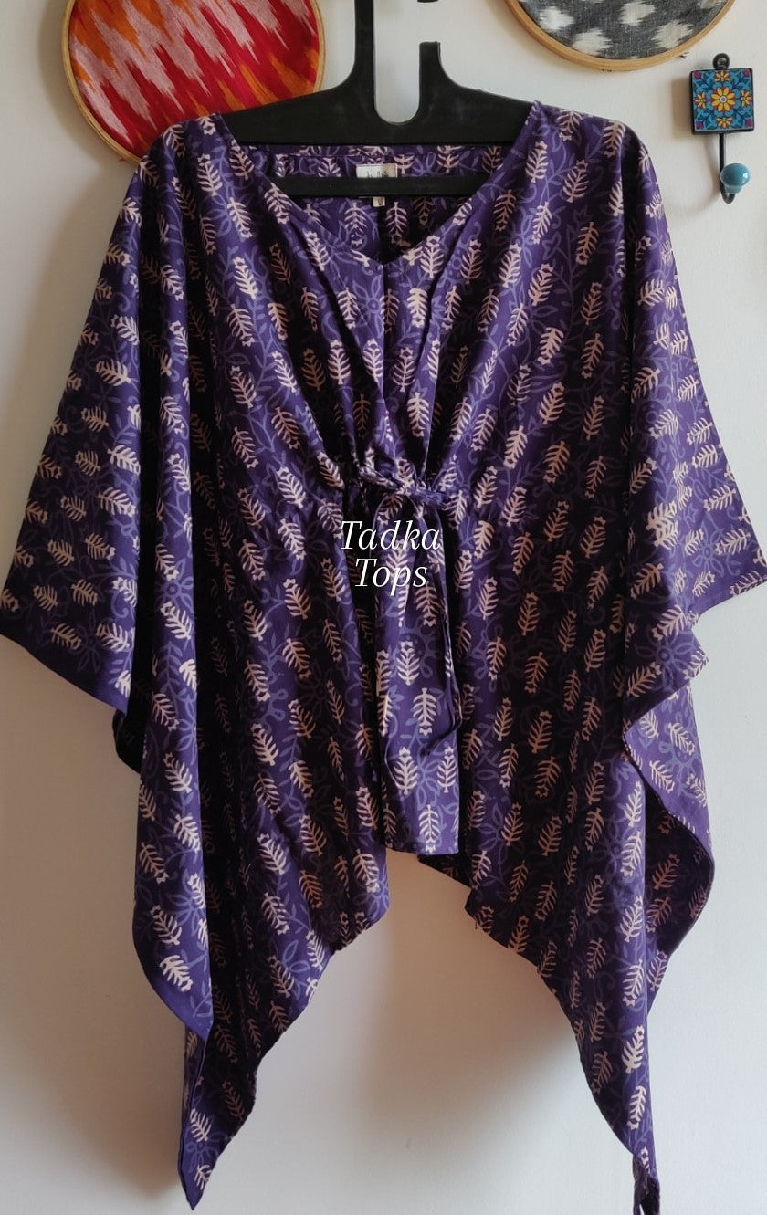 PURPLE PRINTED COTTON KAFTHAN