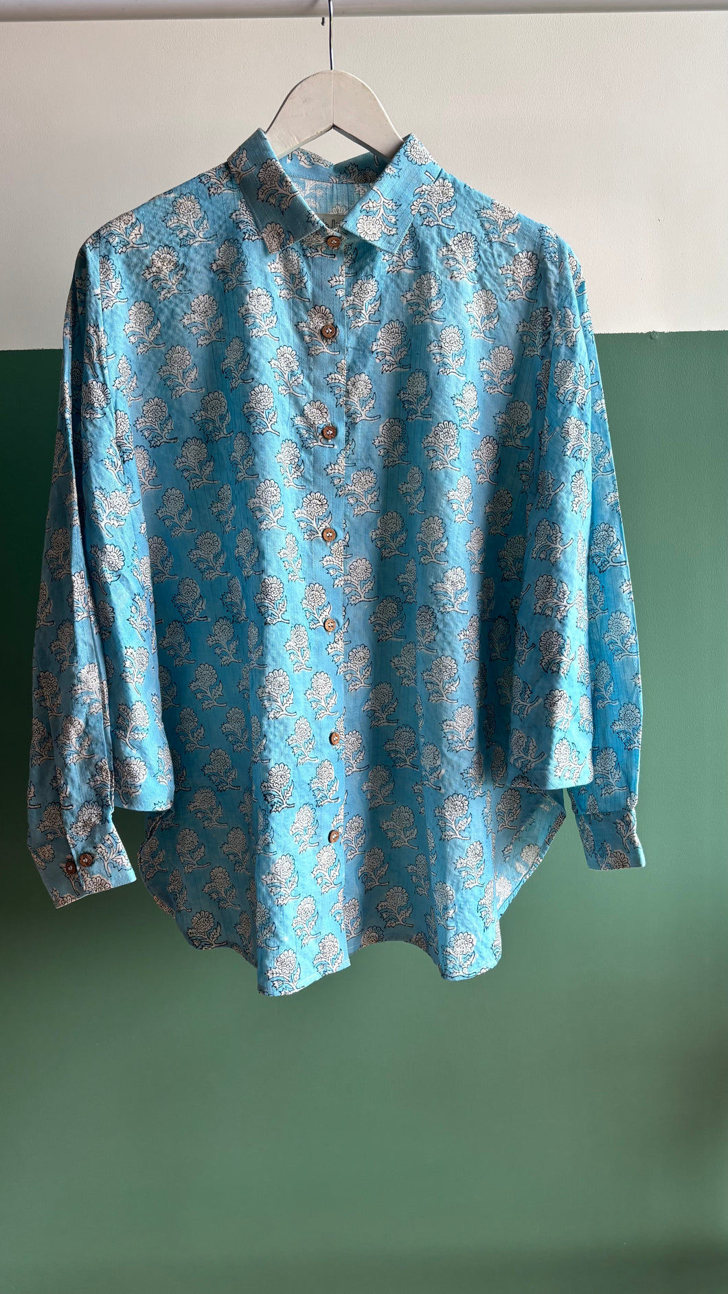 sky blue oversized shirt