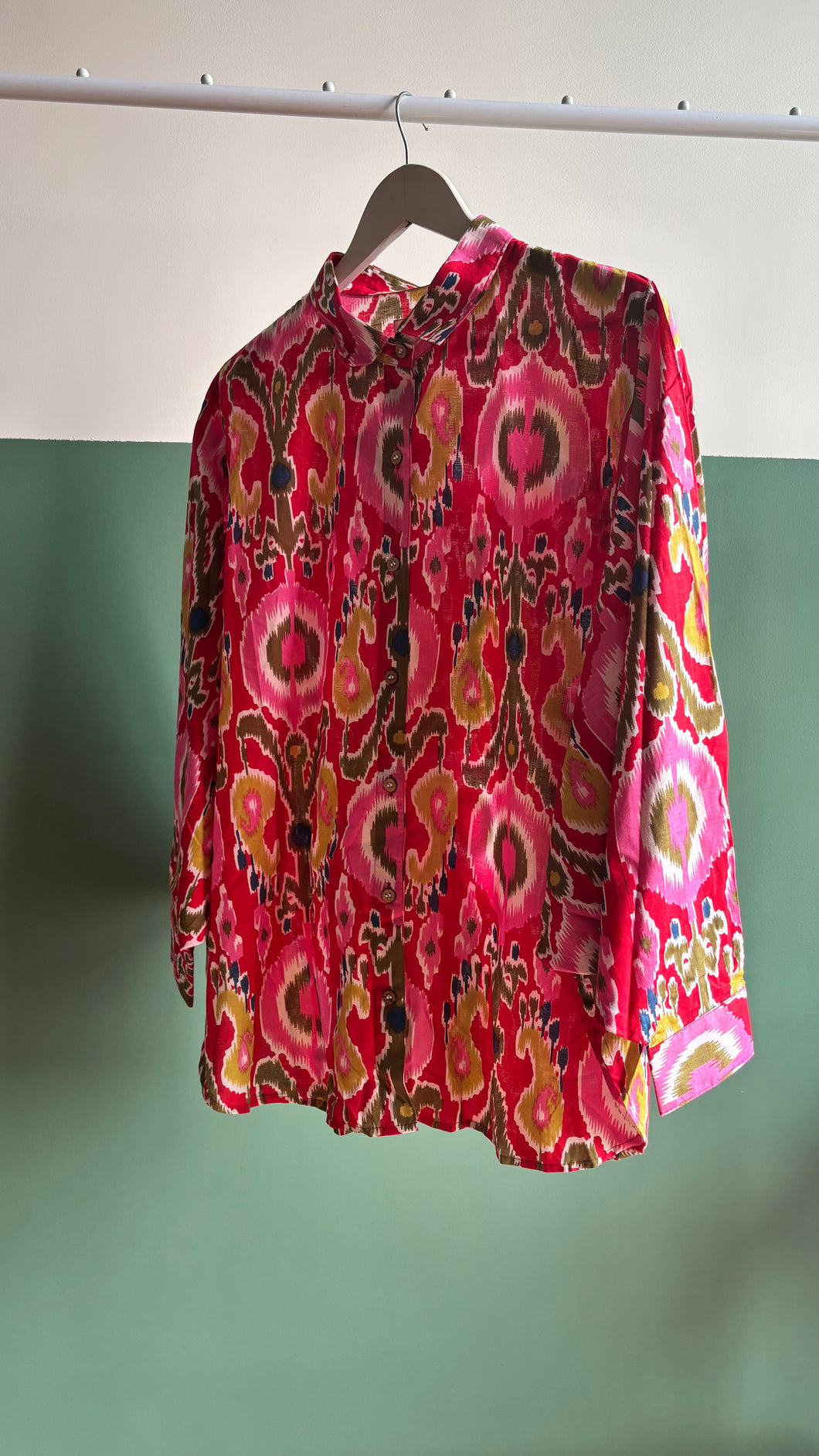 multi coloured ikat oversized shirt