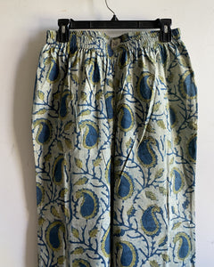 PAISLEY COTTON FITTED PANT