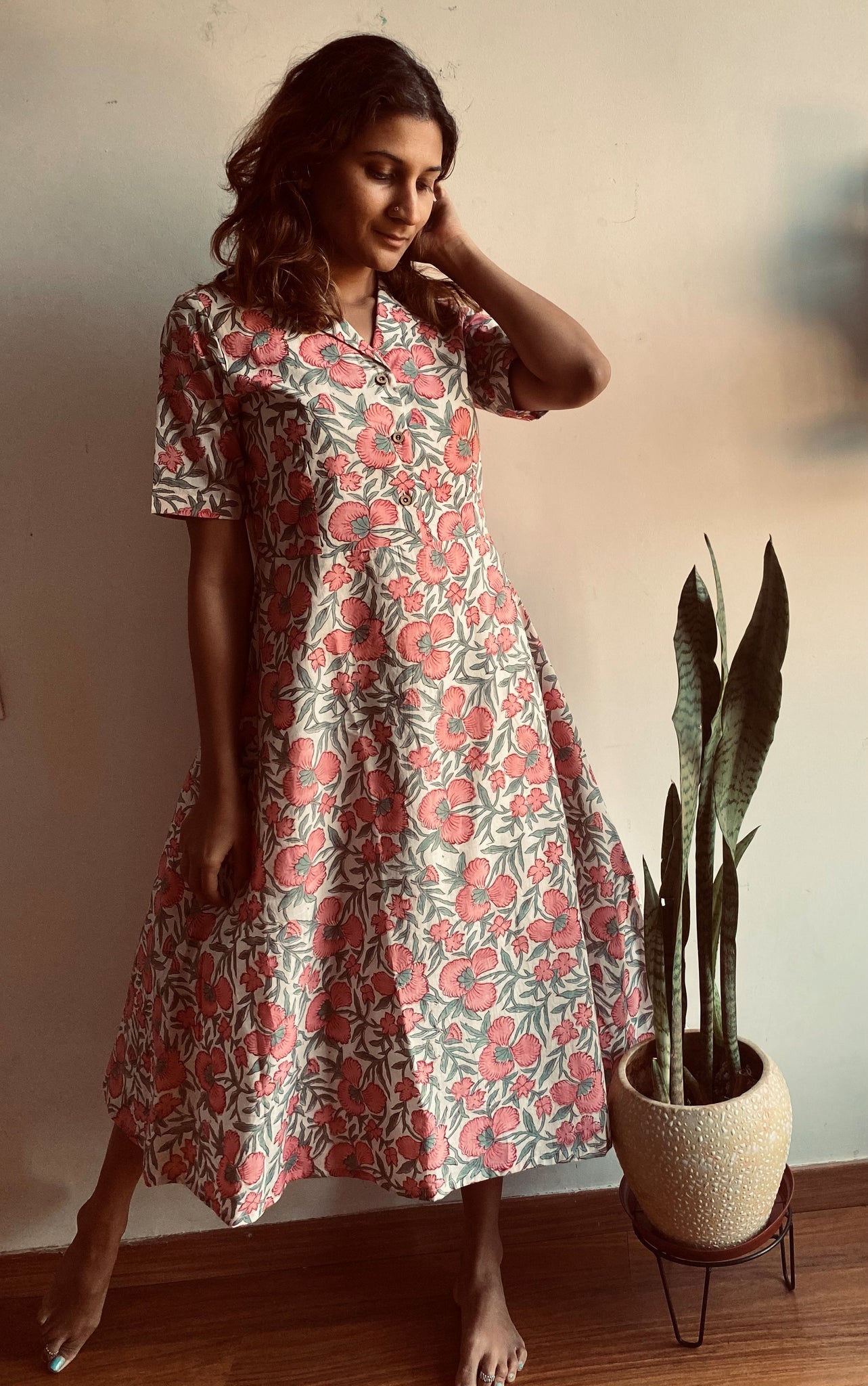 FLORAL COTTON DRESS Tadka By Madhu FLORAL COTTON DRESS Tadka By Madhu
