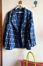 Load image into Gallery viewer, INDIGO FLAMINGO SHAWL JACKET
