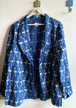 Load image into Gallery viewer, INDIGO FLAMINGO SHAWL JACKET
