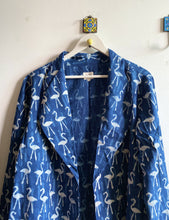 Load image into Gallery viewer, INDIGO FLAMINGO SHAWL JACKET
