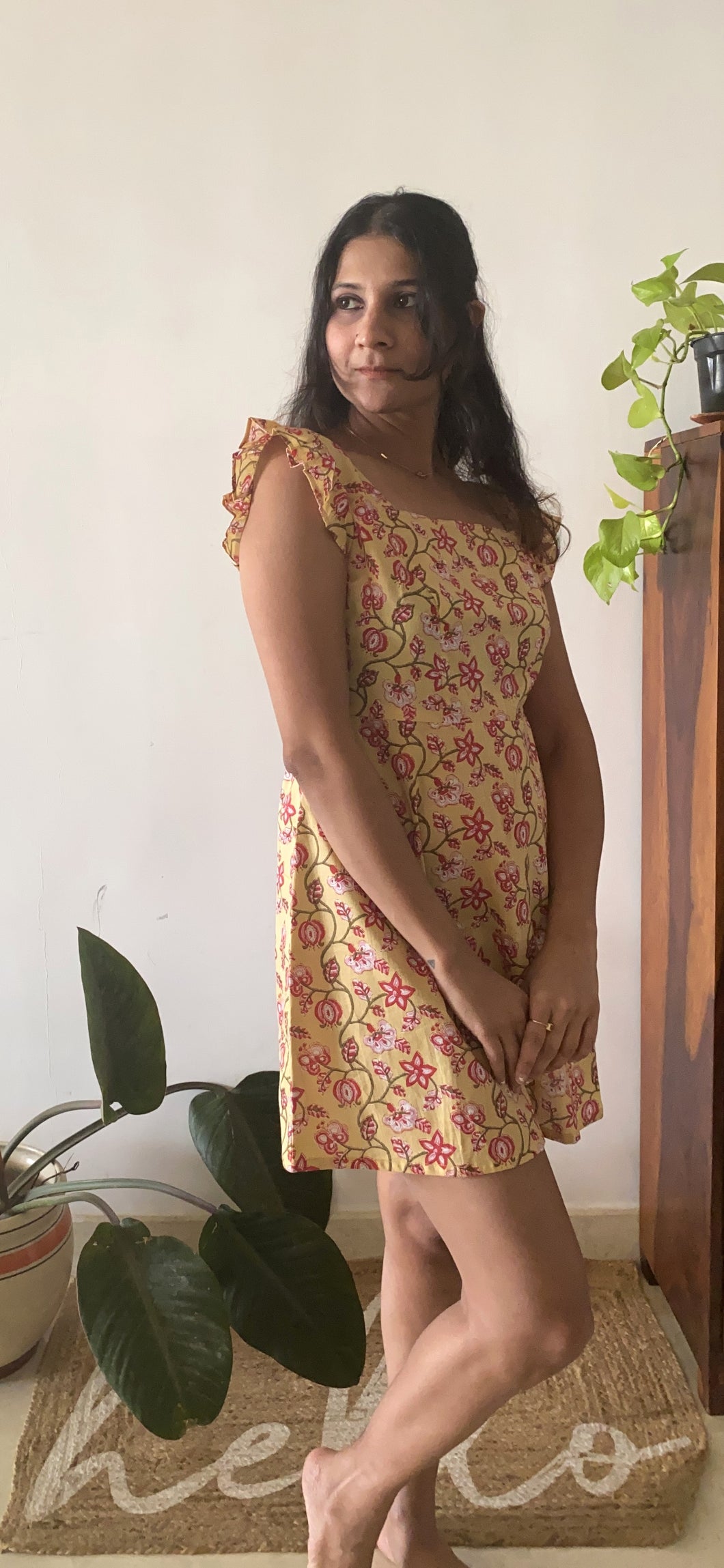 YELLOW FLORAL TENNIS FROCK