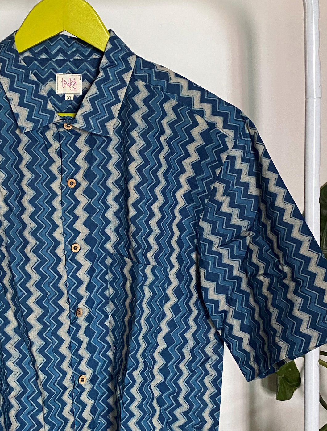 INDIGO PRINTED COTON SHIRTS